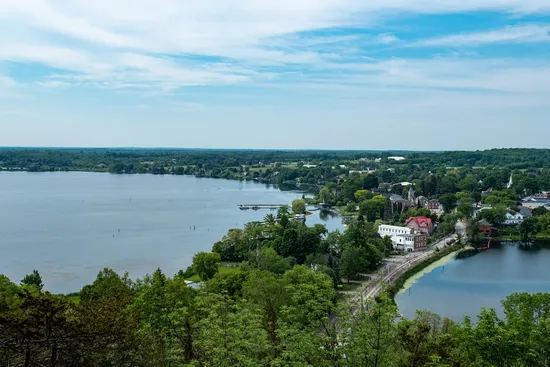 The view of Westport from on top of Foley Mountain.