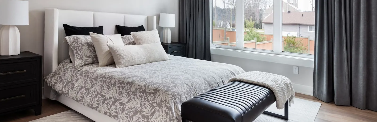 Bedroom of Cataraqui Bungalow Townhome at Watercolour, Westport.