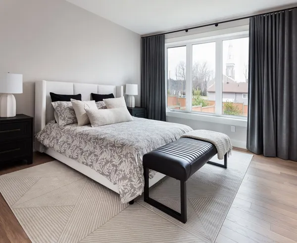 Bedroom of Cataraqui Bungalow Townhome at Watercolour, Westport.