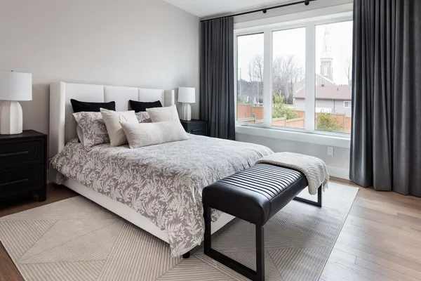 Bedroom of Cataraqui Bungalow Townhome at Watercolour, Westport.