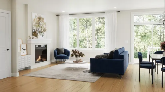 The Frontenac Townhome Living Room Render