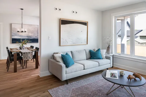 Living room of the Benson Bungalow at Watercolour Westport, 110 Hearthside Dr.
