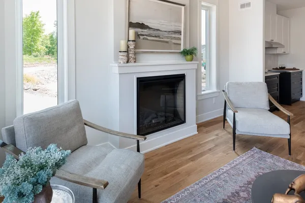 Living room of the Benson Bungalow at Watercolour Westport, 110 Hearthside Dr.