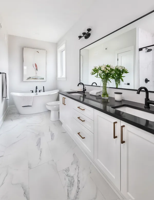 Bathroom of the Benson Bungalow at Watercolour Westport, 110 Hearthside Dr.