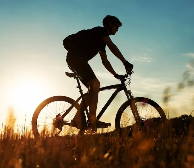 A man cycling along a trial close to Watercolour, Westport.