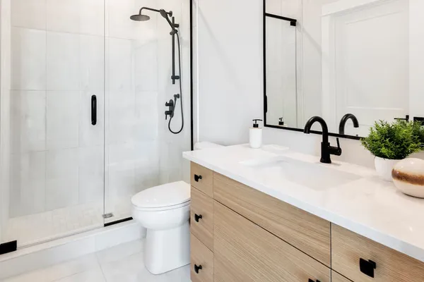 Bathroom in model home at Watercolour Westport.
