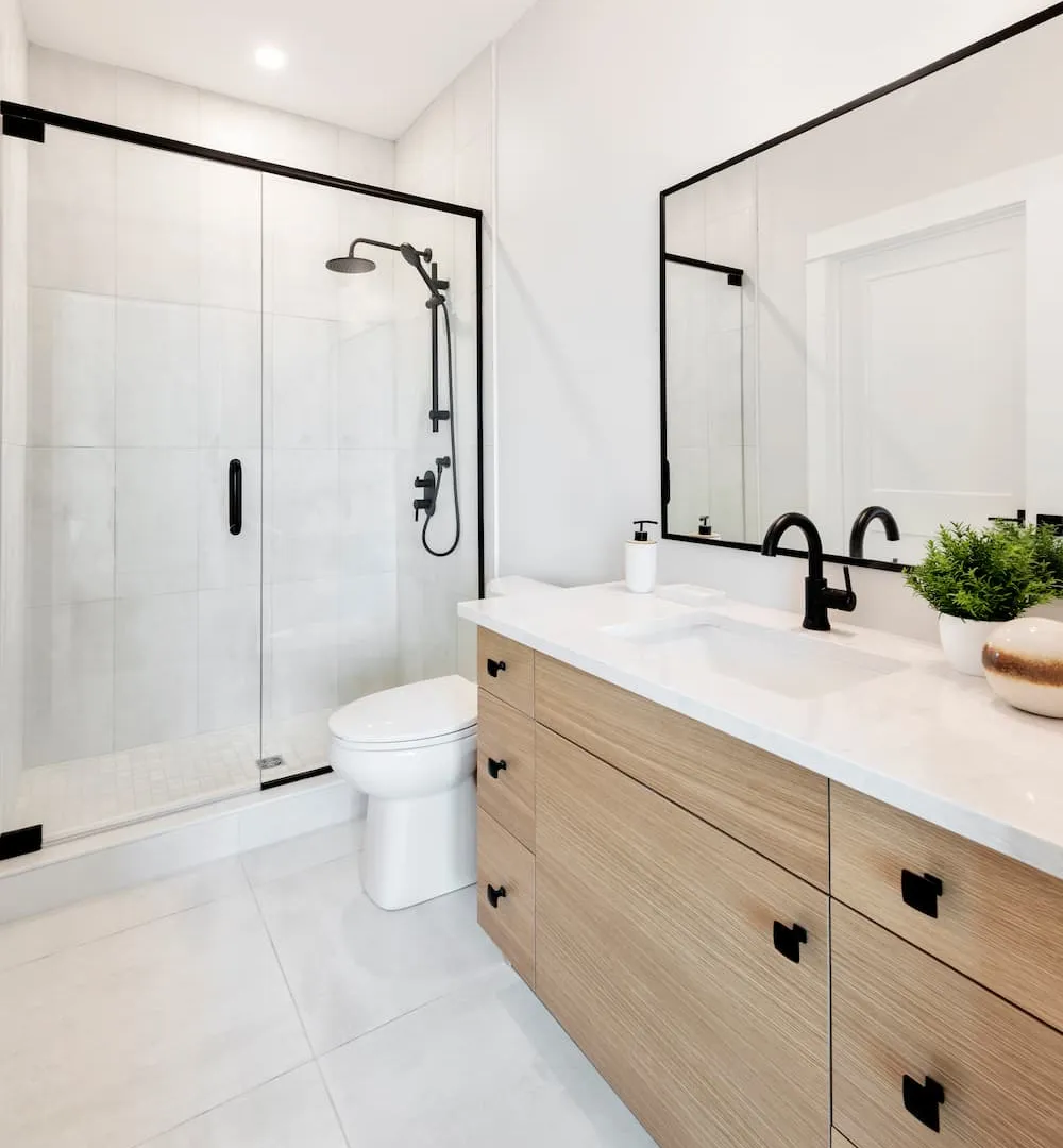 Bathroom in model home at Watercolour Westport.
