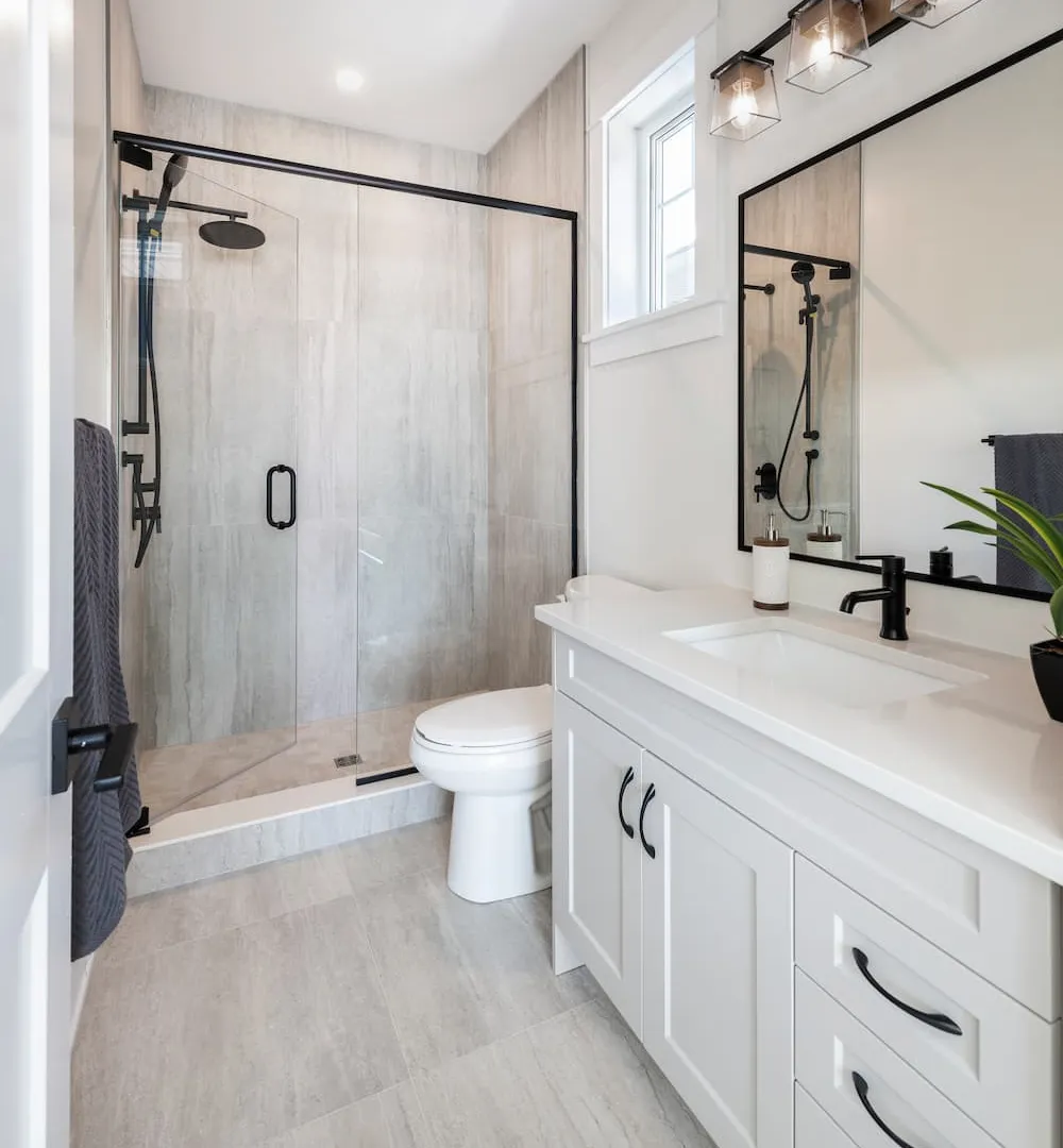 Bathroom in model home at Watercolour Westport.