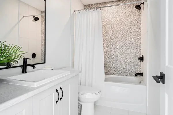 Bathroom in model home at Watercolour Westport.