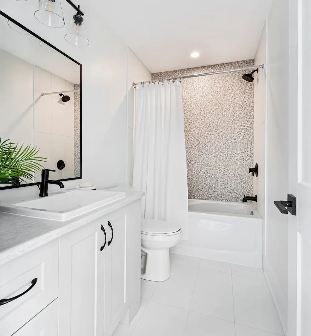 Bathroom in model home at Watercolour Westport.