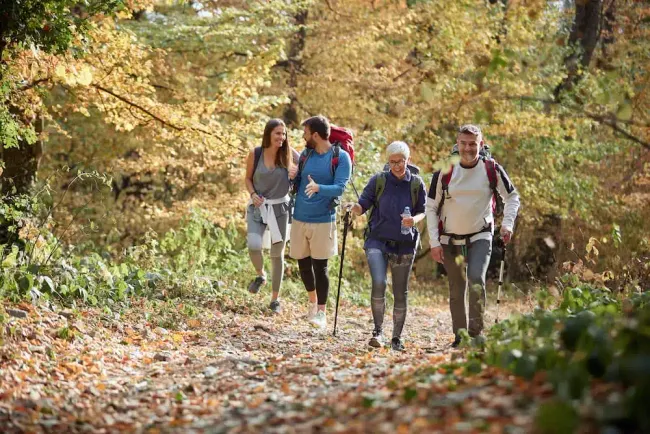 A family hiking near Watercolour Westport.