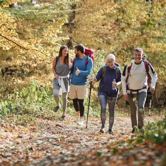A family hiking near Watercolour Westport.
