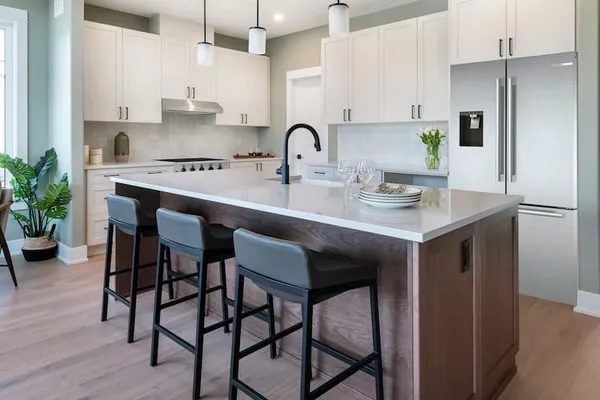 A model kitchen at Watercolour Westport.